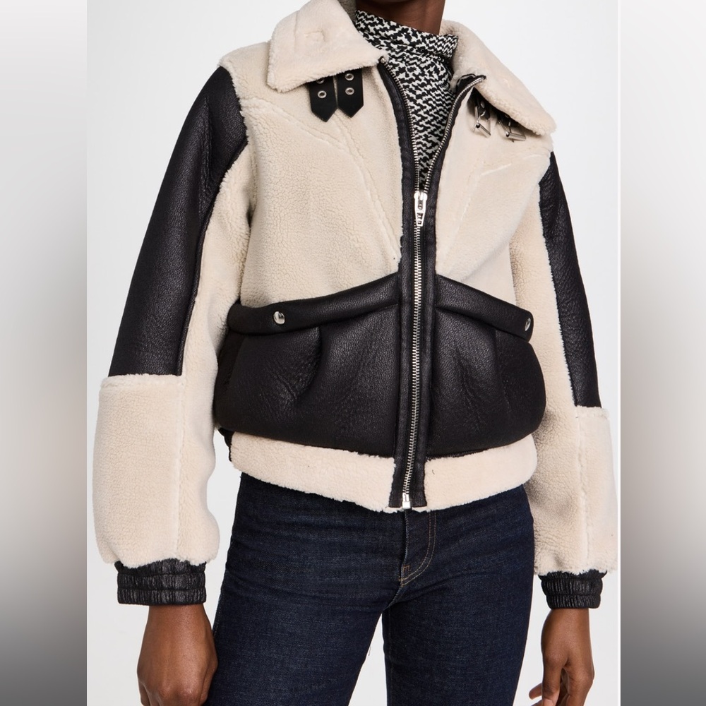 BLANKNYC Blaze Out Faux Sherpa Moto Jacket